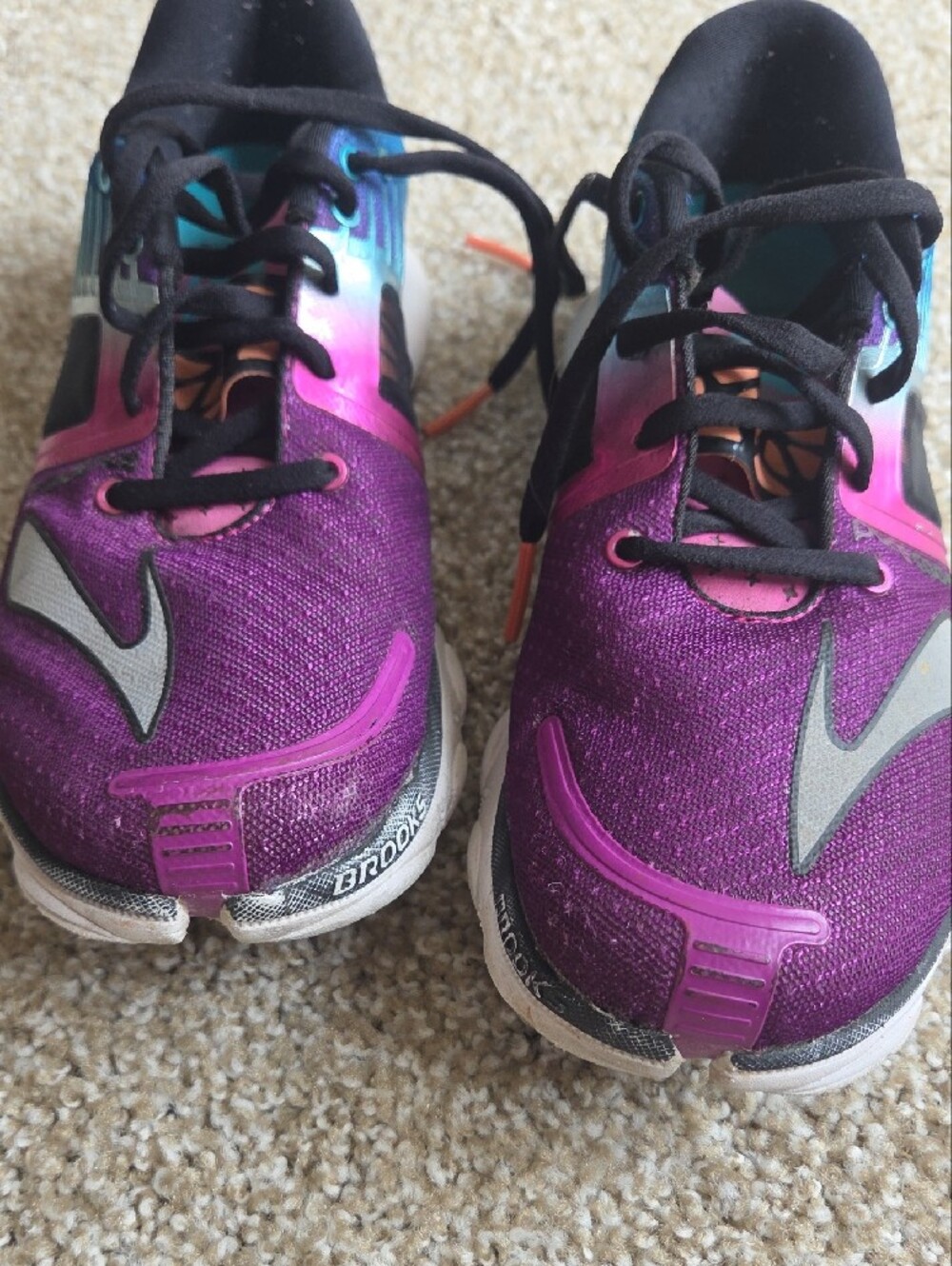Brooks Women's Purple Teal Pink Running Sneakers - Picture 3 of 10